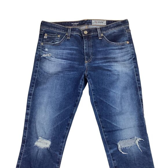 Adriano Goldschmied Legging Skinny Jeans Distressed Raw Hem Womens 30R - Picture 2 of 12